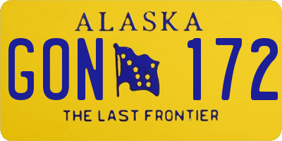 AK license plate GON172