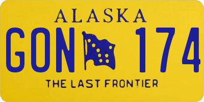 AK license plate GON174