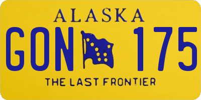 AK license plate GON175