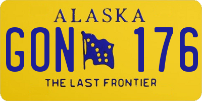 AK license plate GON176