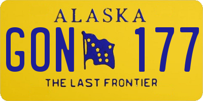 AK license plate GON177