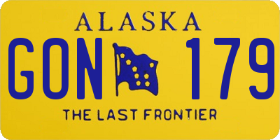 AK license plate GON179