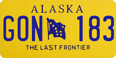 AK license plate GON183