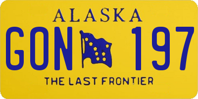 AK license plate GON197