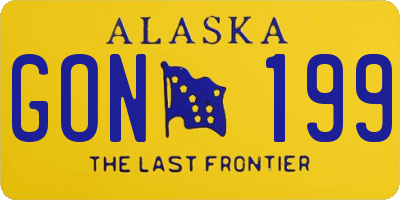 AK license plate GON199