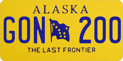 AK license plate GON200