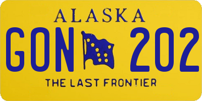 AK license plate GON202