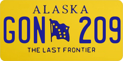 AK license plate GON209