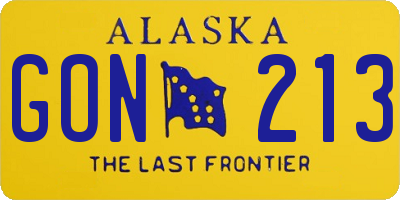 AK license plate GON213