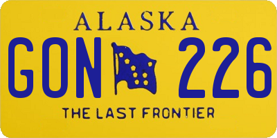AK license plate GON226
