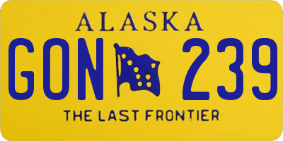 AK license plate GON239