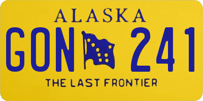 AK license plate GON241