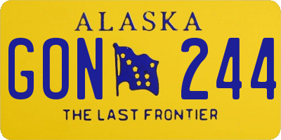 AK license plate GON244