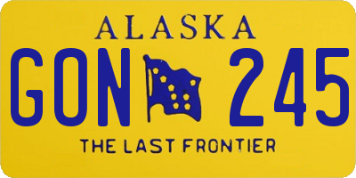 AK license plate GON245