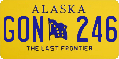 AK license plate GON246