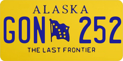AK license plate GON252