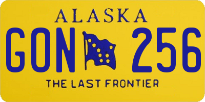 AK license plate GON256