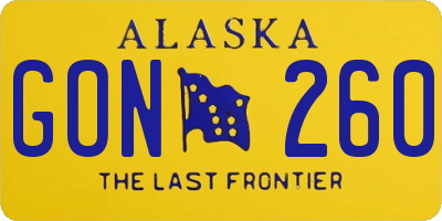 AK license plate GON260
