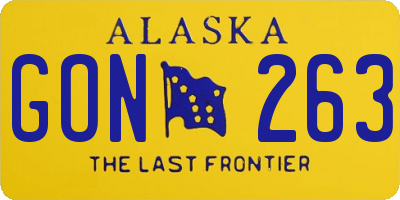 AK license plate GON263