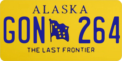 AK license plate GON264