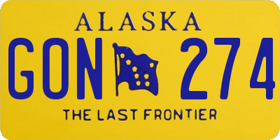 AK license plate GON274