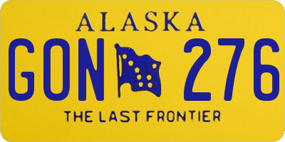 AK license plate GON276