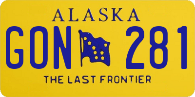 AK license plate GON281