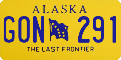AK license plate GON291