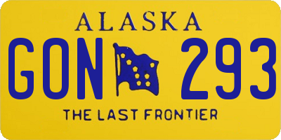 AK license plate GON293