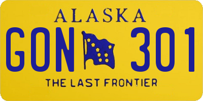 AK license plate GON301