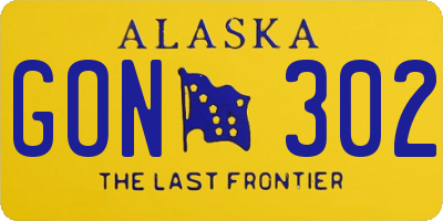 AK license plate GON302