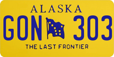 AK license plate GON303
