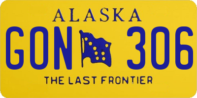 AK license plate GON306