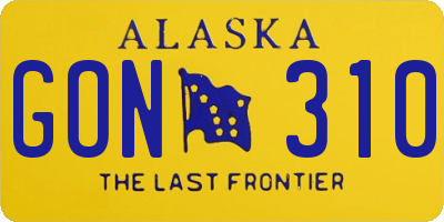 AK license plate GON310