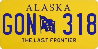 AK license plate GON318