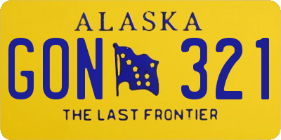 AK license plate GON321