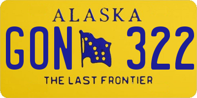 AK license plate GON322