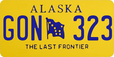 AK license plate GON323