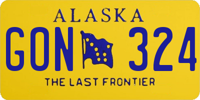 AK license plate GON324