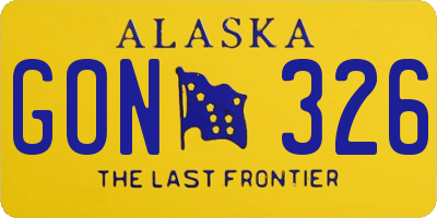 AK license plate GON326
