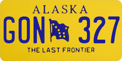 AK license plate GON327