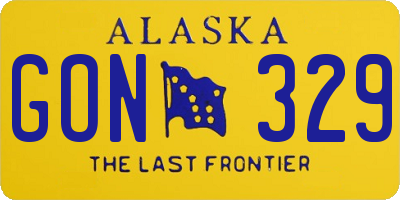 AK license plate GON329