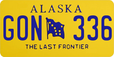 AK license plate GON336