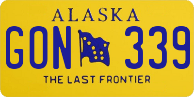 AK license plate GON339