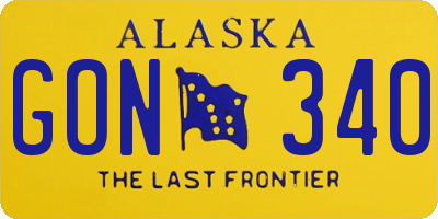 AK license plate GON340