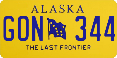 AK license plate GON344
