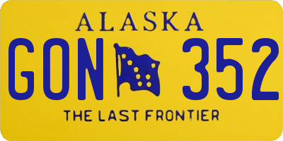 AK license plate GON352