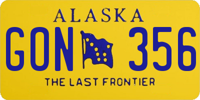 AK license plate GON356