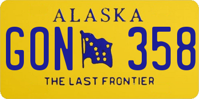 AK license plate GON358
