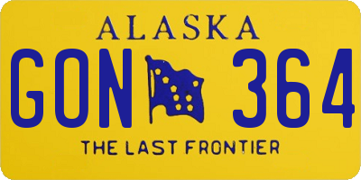 AK license plate GON364